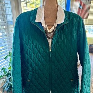 Landsend chaqueta acolchada para mujer.  Color Bosque verde talla XL.  18-20